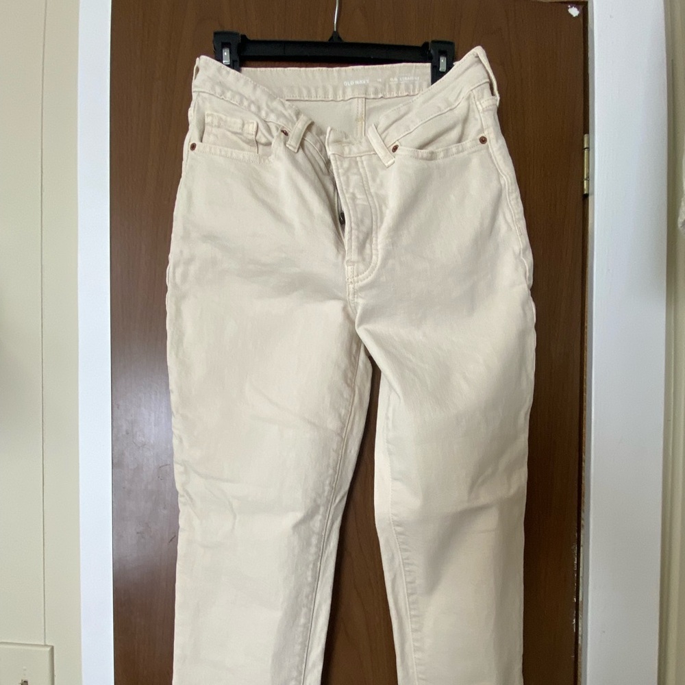 Old Navy O.G. Straight Cream Jeans Size 10